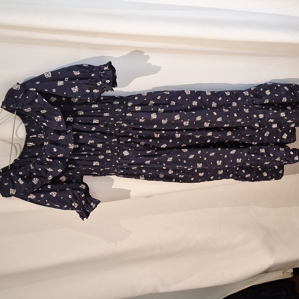 Target blue with white flower maxi Prairie dress